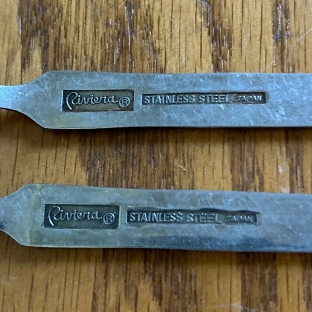 Vintage Riviera Monterey‎ Stainless Seafood Cocktail Fork Japan Set of 2